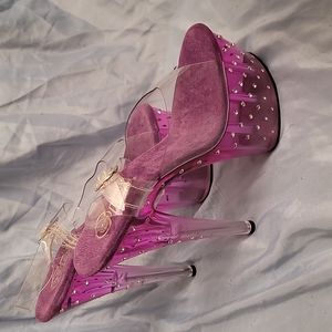 Purple ombre rhinestone pleaser heels